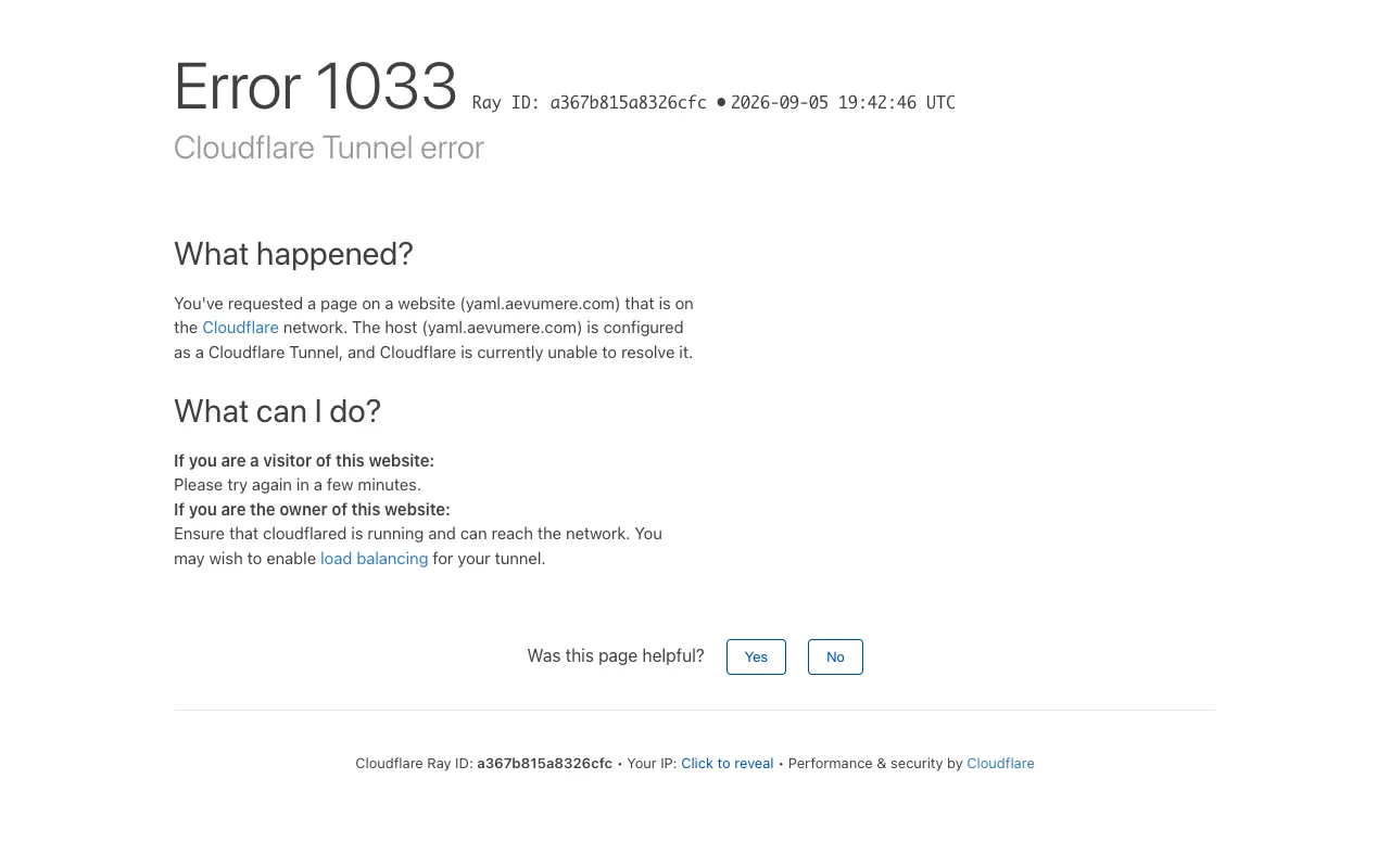 Screenshot of YAML Validator on Aevumere