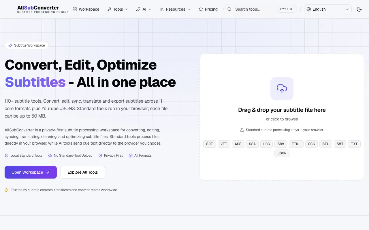Screenshot of Subtitle Tools Suite