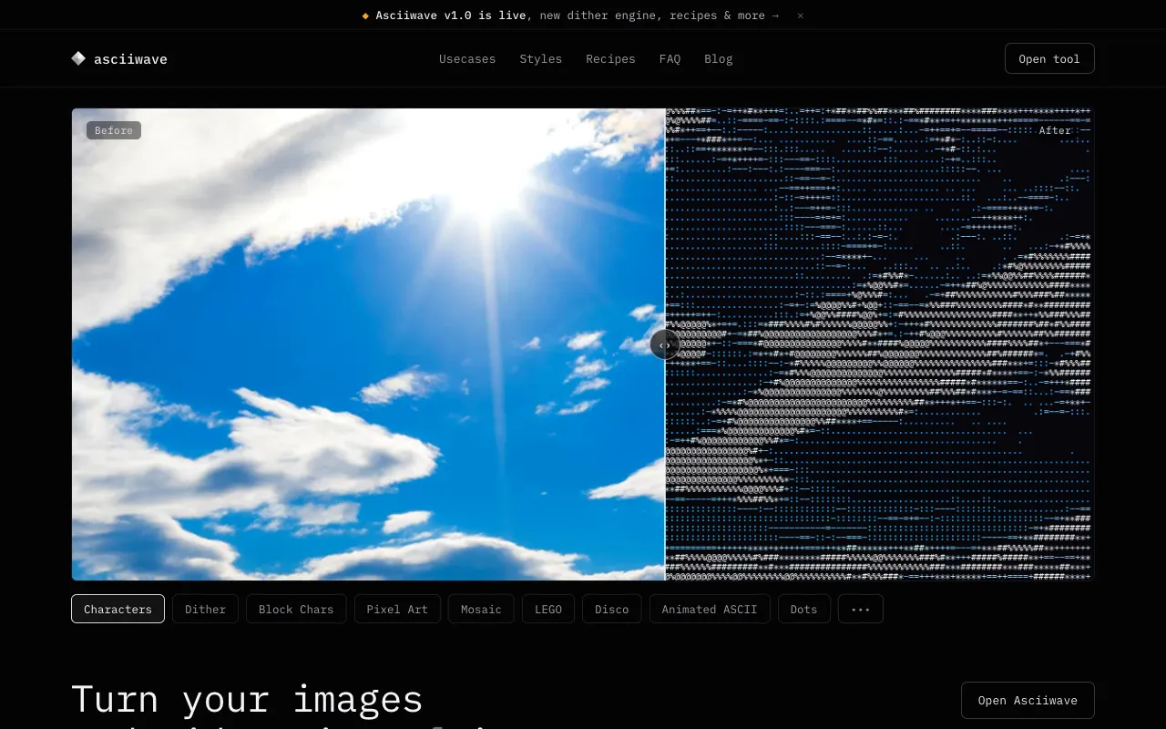Screenshot of ASCII Art Converter