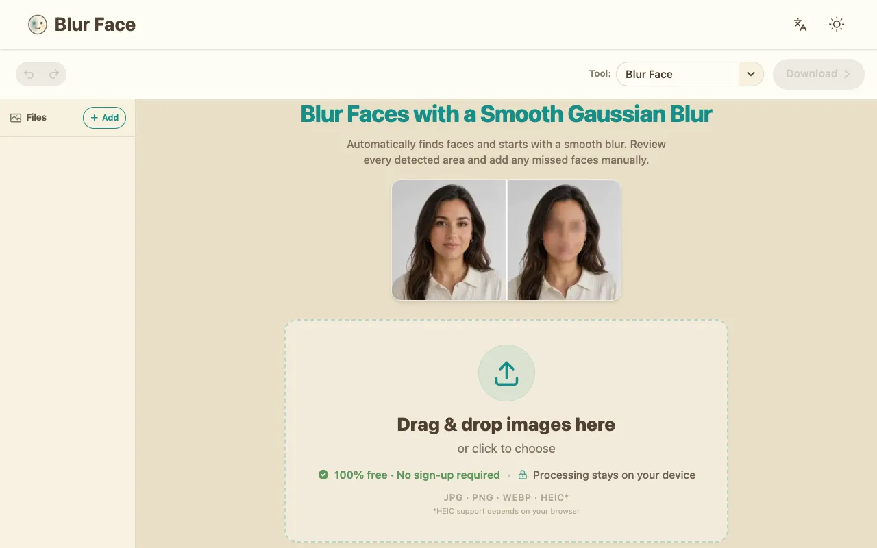 Screenshot of Face Blurrer