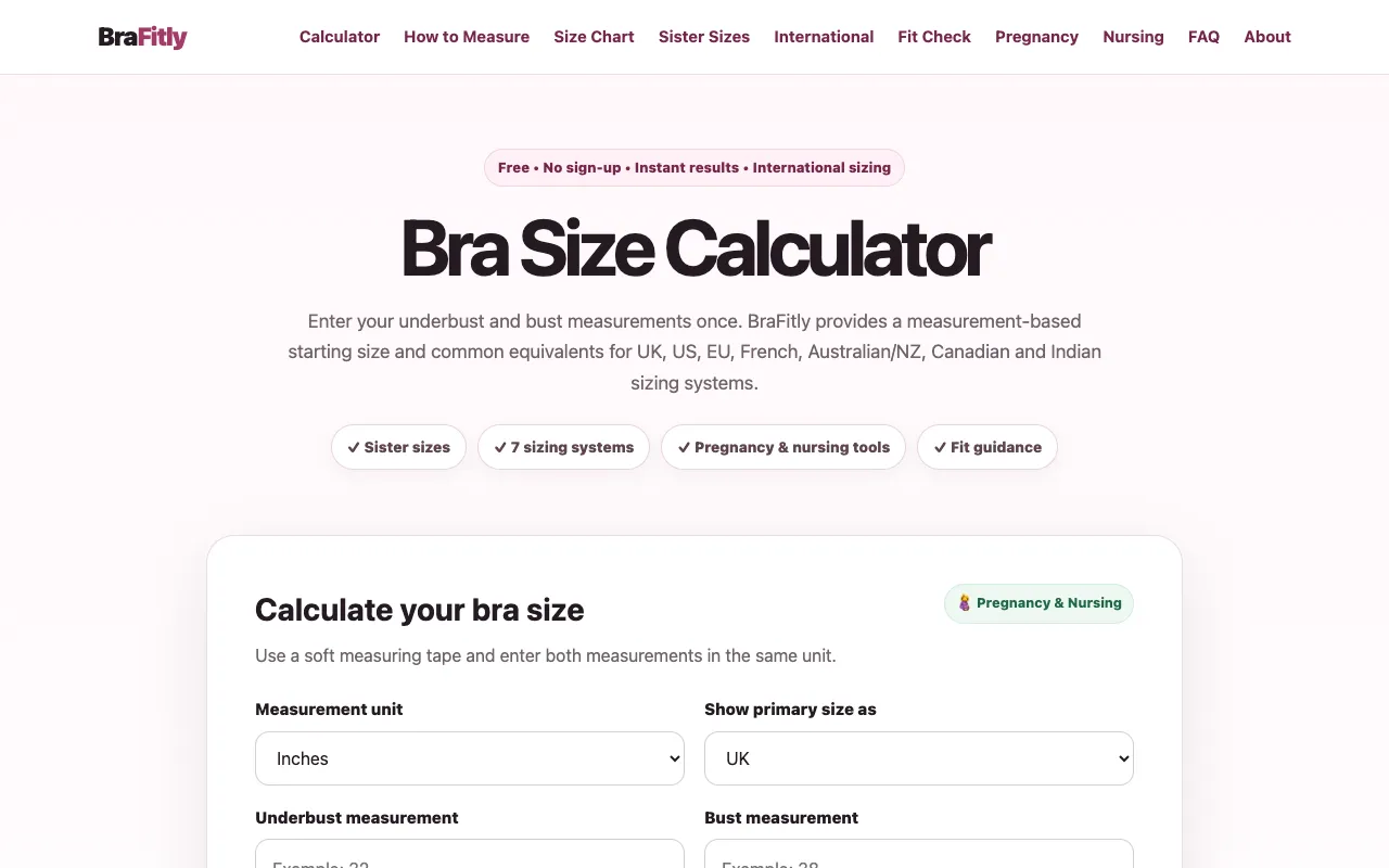 Screenshot of Brafitly