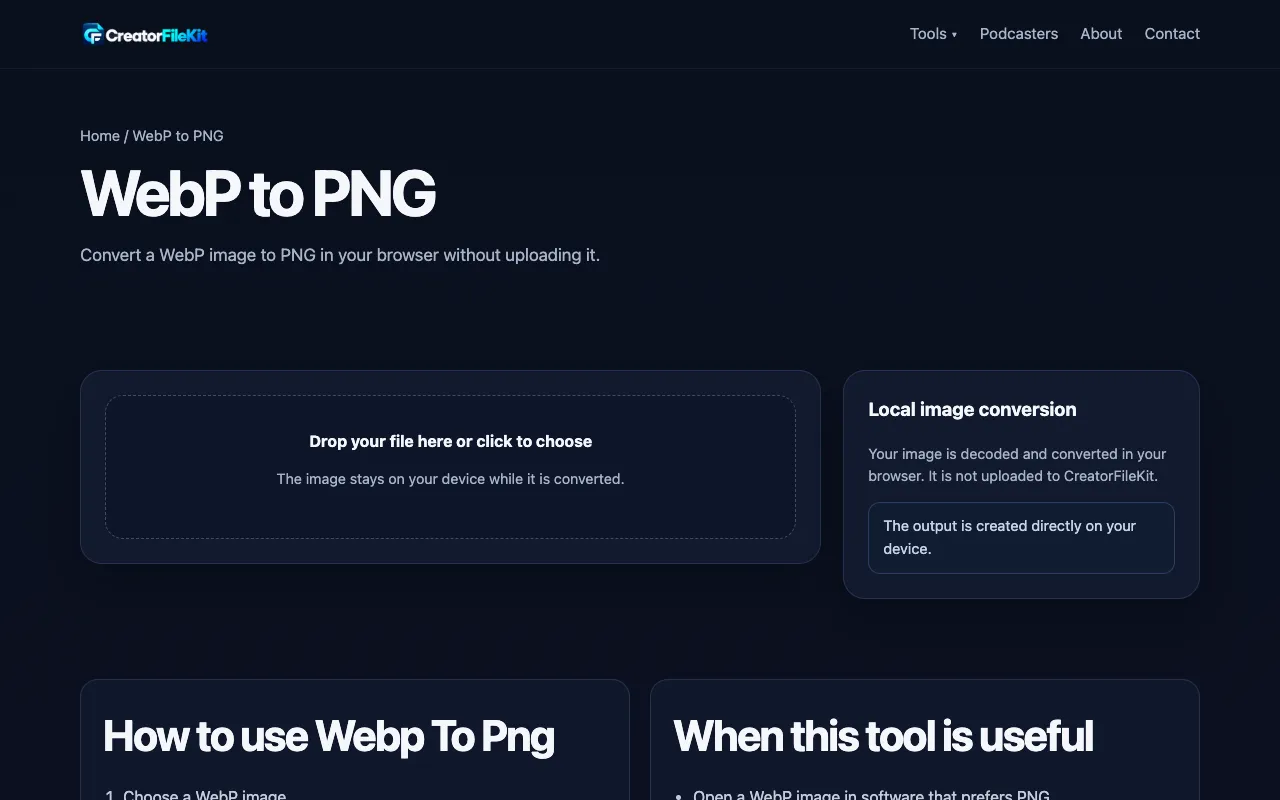 Screenshot of CreatorFileKit