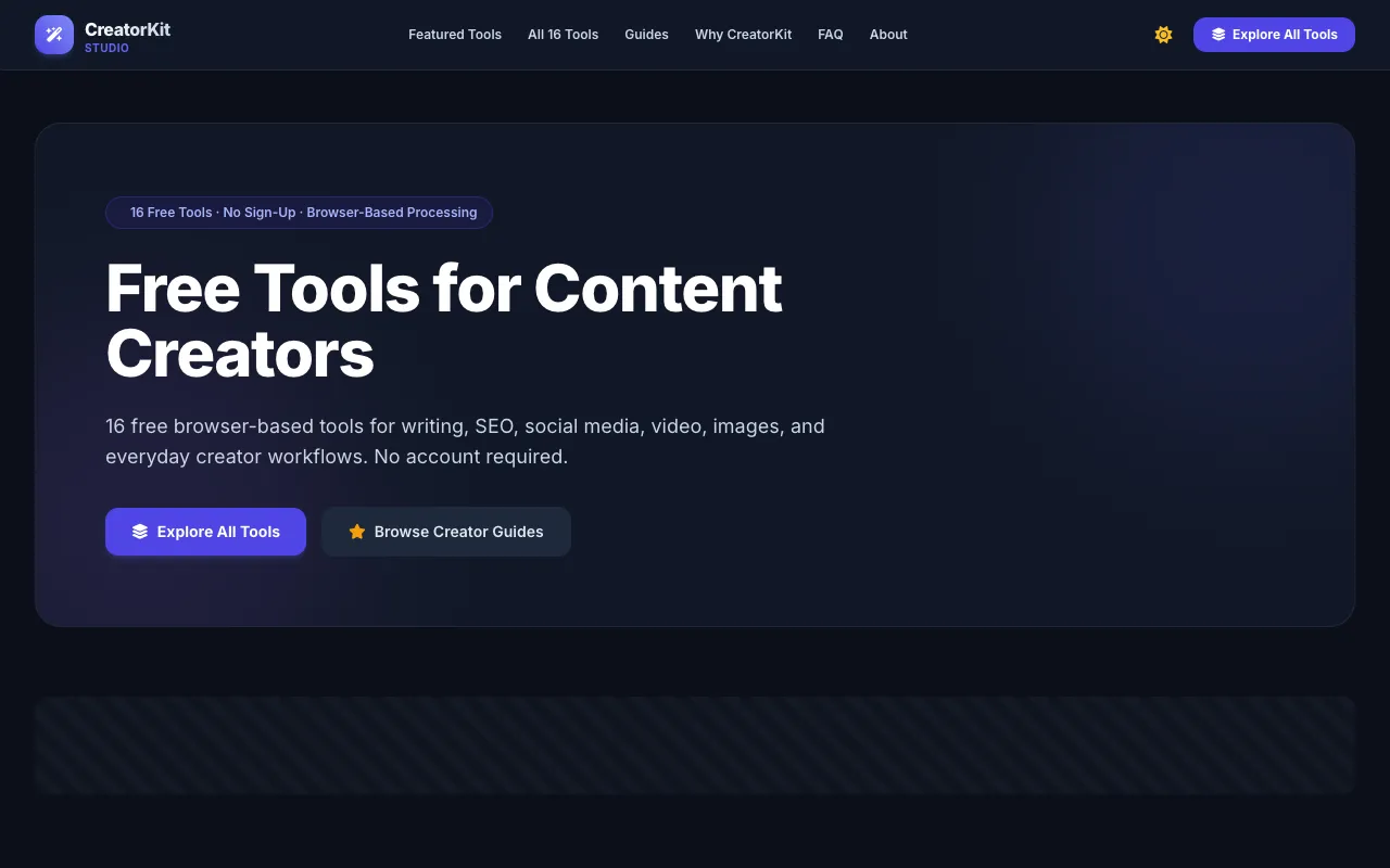 Screenshot of Content Creator Suite