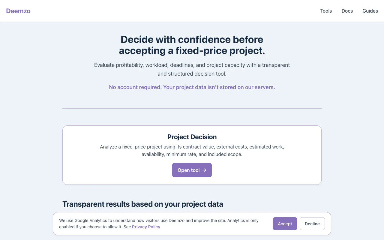 Screenshot of Project Evaluator
