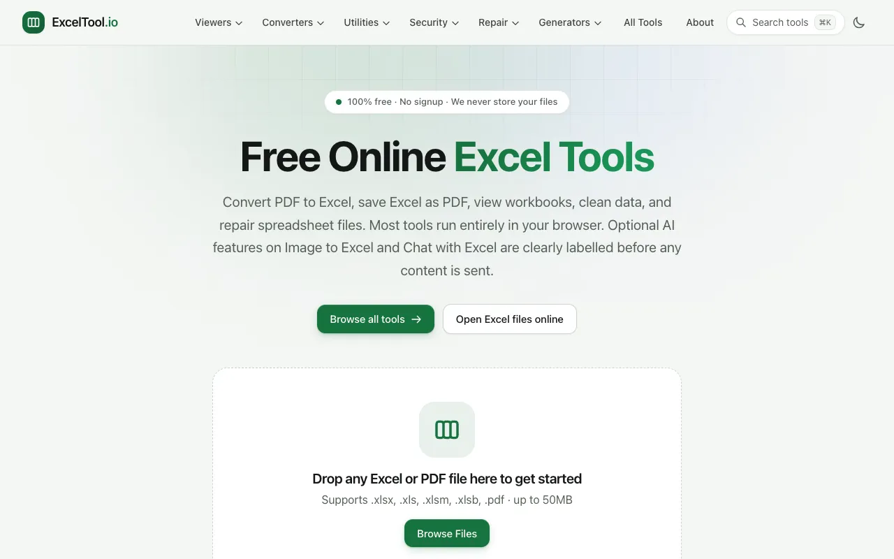 Screenshot of Excel Tools Suite