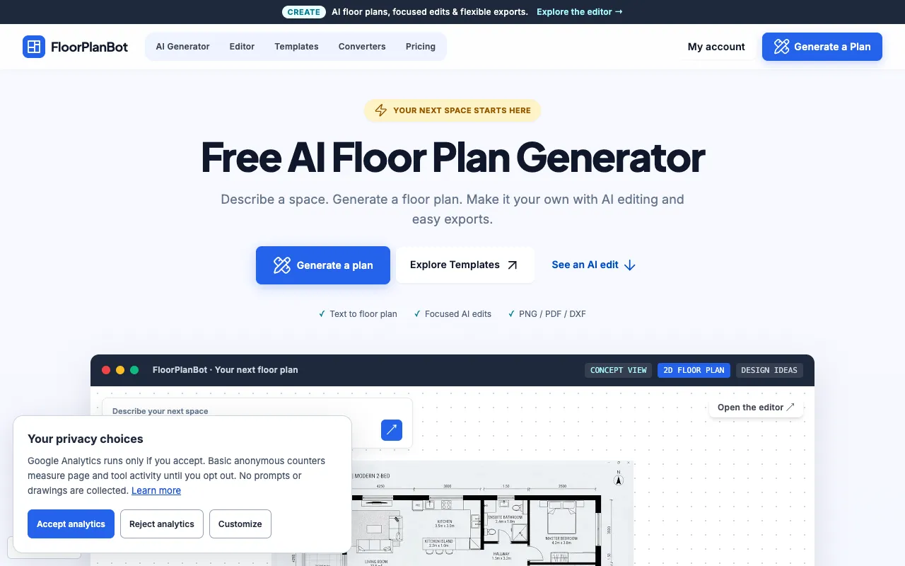 Screenshot of Floor Planning Tools