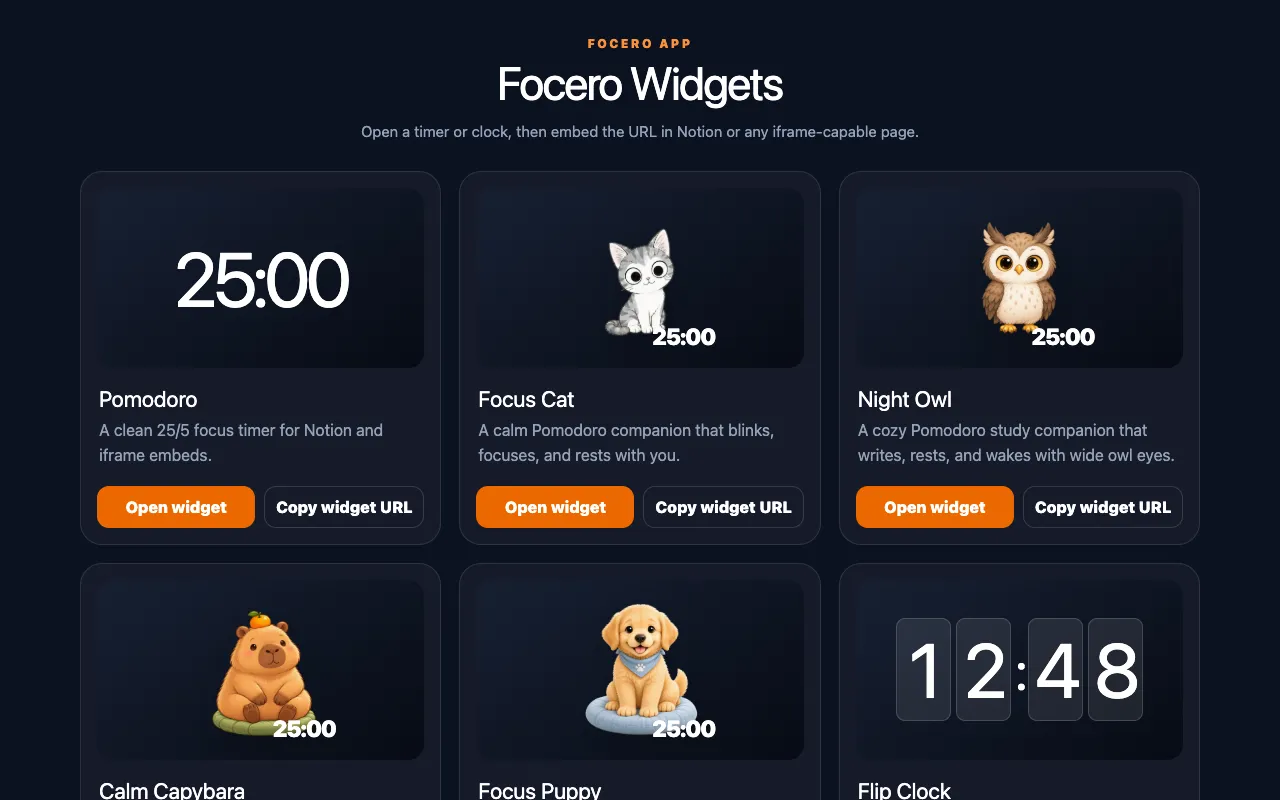 Screenshot of Focus Widgets Suite