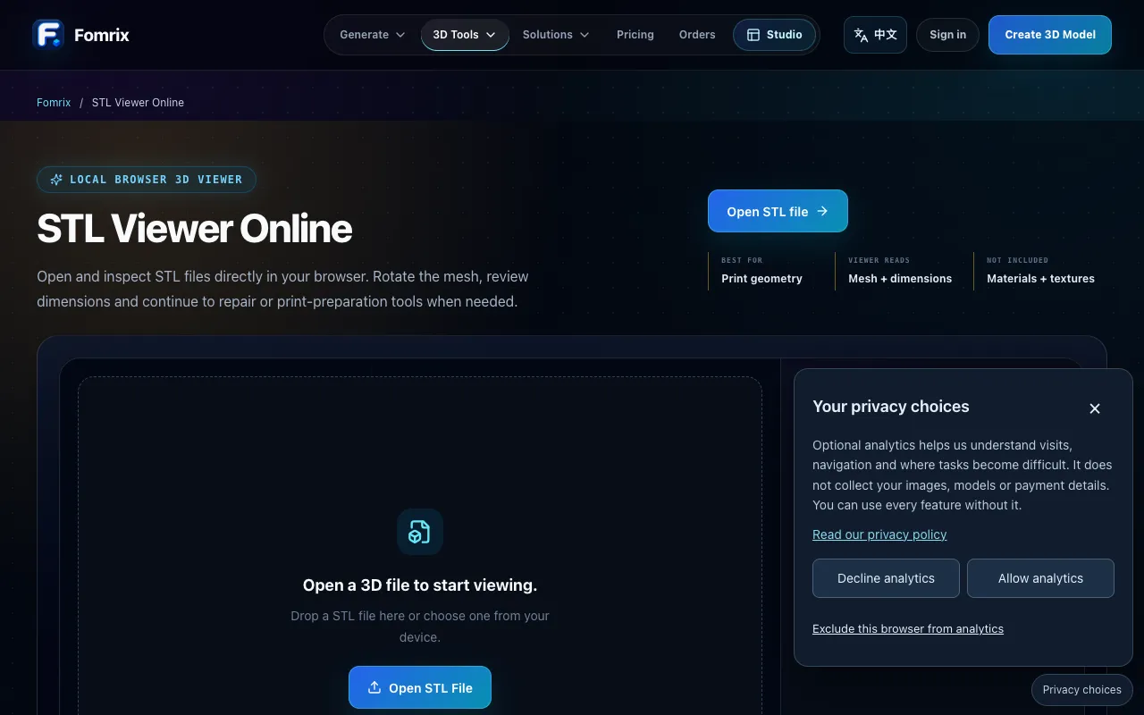 Screenshot of STL Viewer