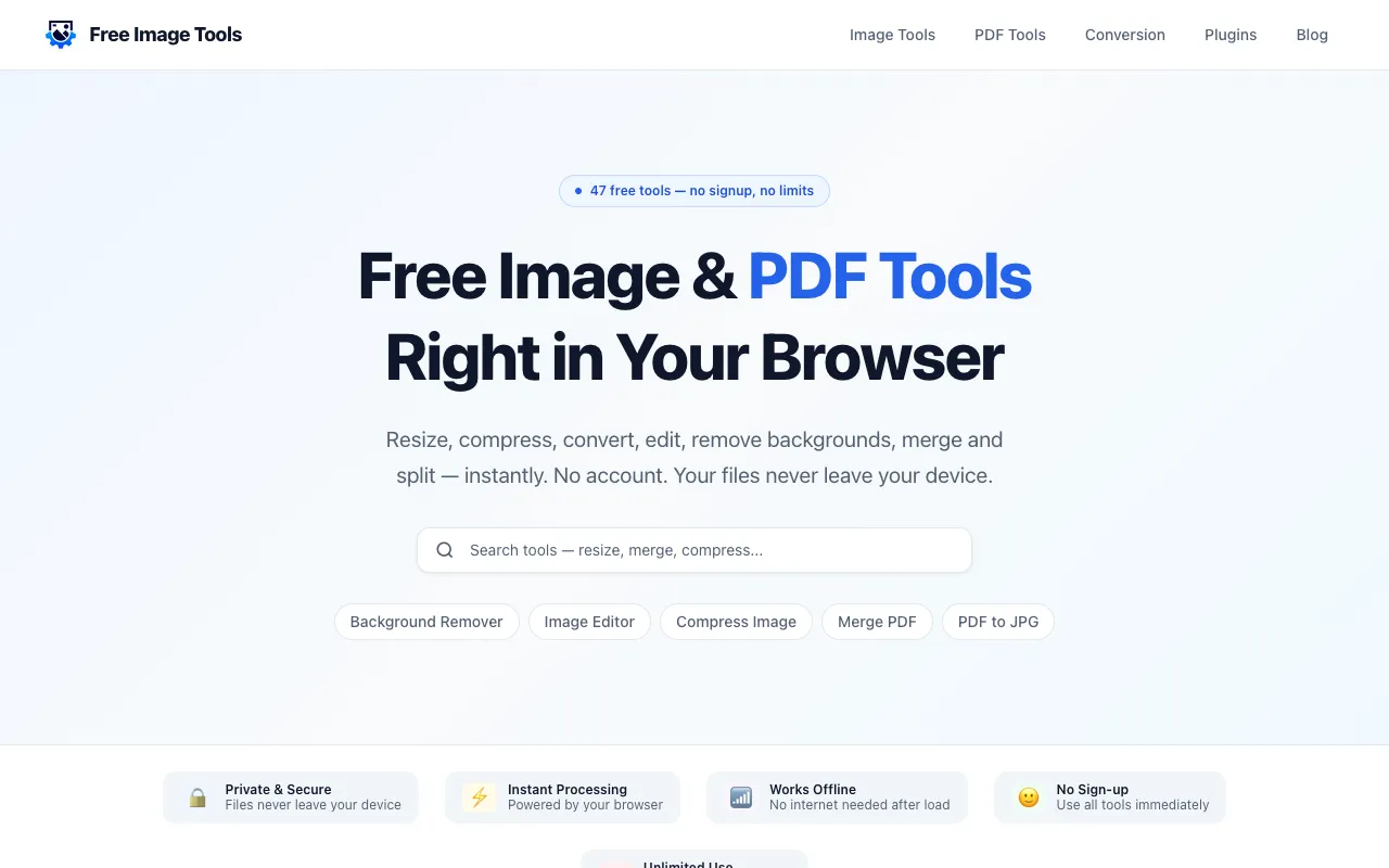 Screenshot of Image and PDF Tools Suite