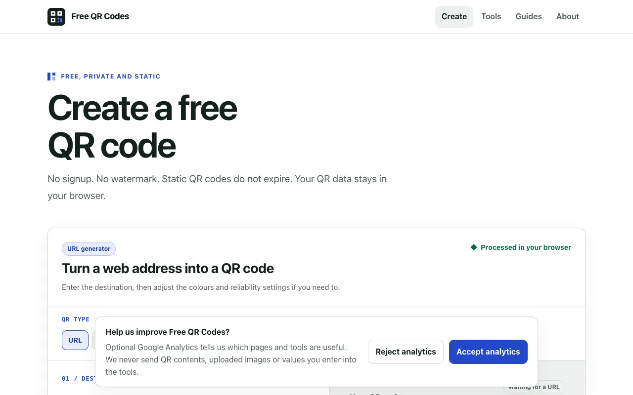 Screenshot of QR Code Tools Suite