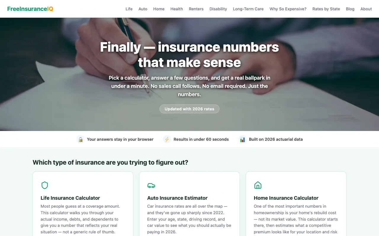 Screenshot of Insurance Calculators Suite