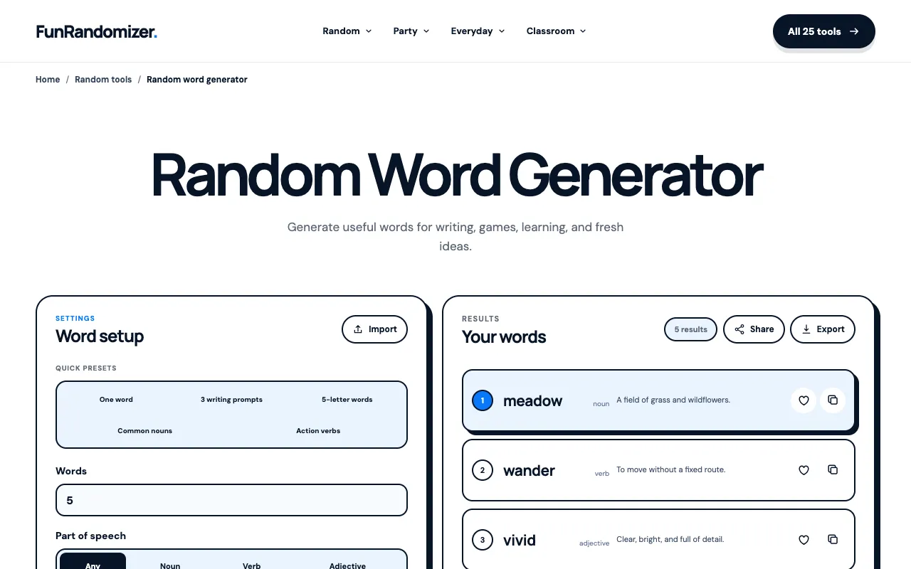 Screenshot of FunRandomizer