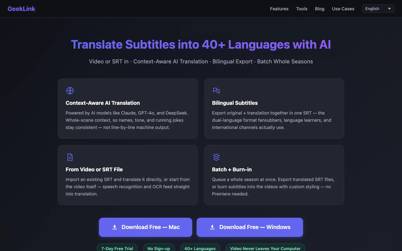 Screenshot of GeekLink