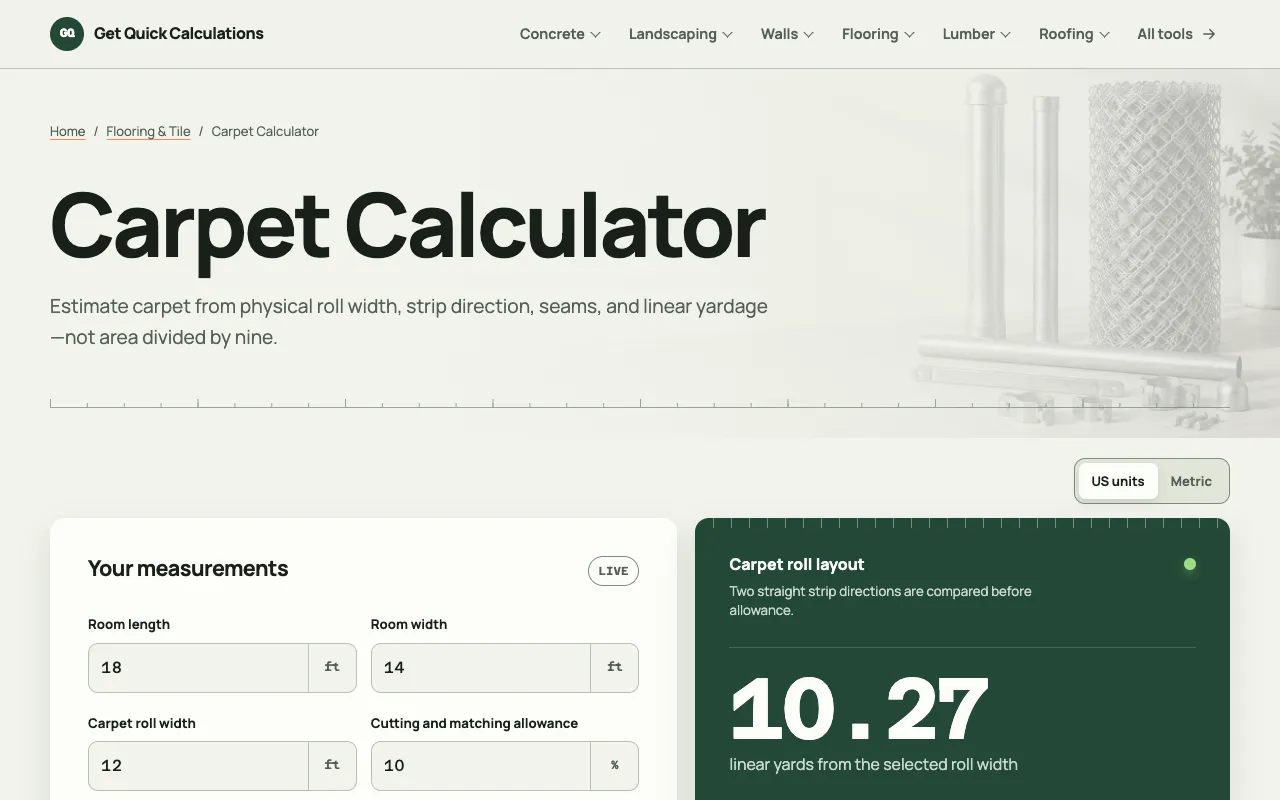 Screenshot of GQ Calc