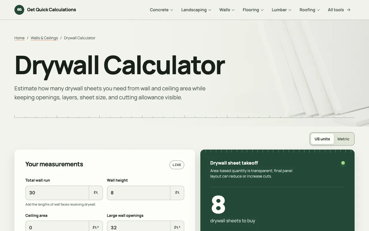 Screenshot of GQ Calc