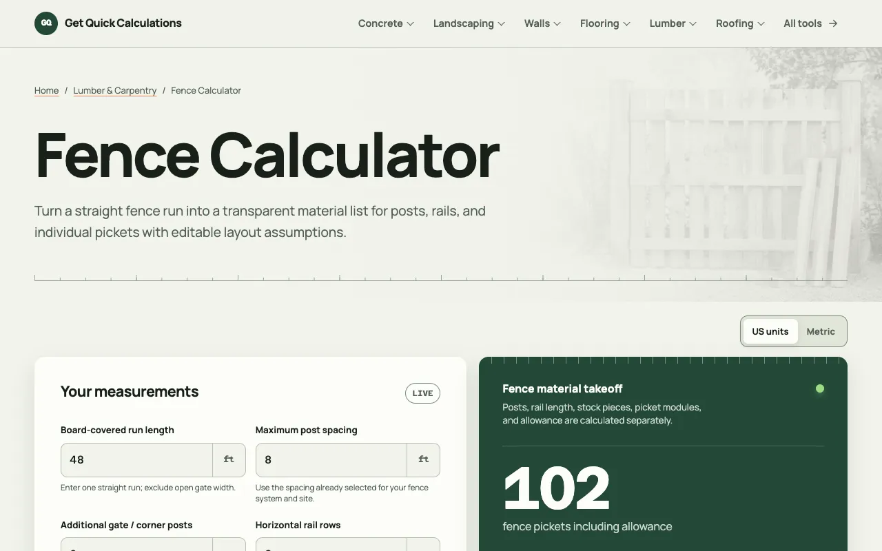 Screenshot of GQ Calc