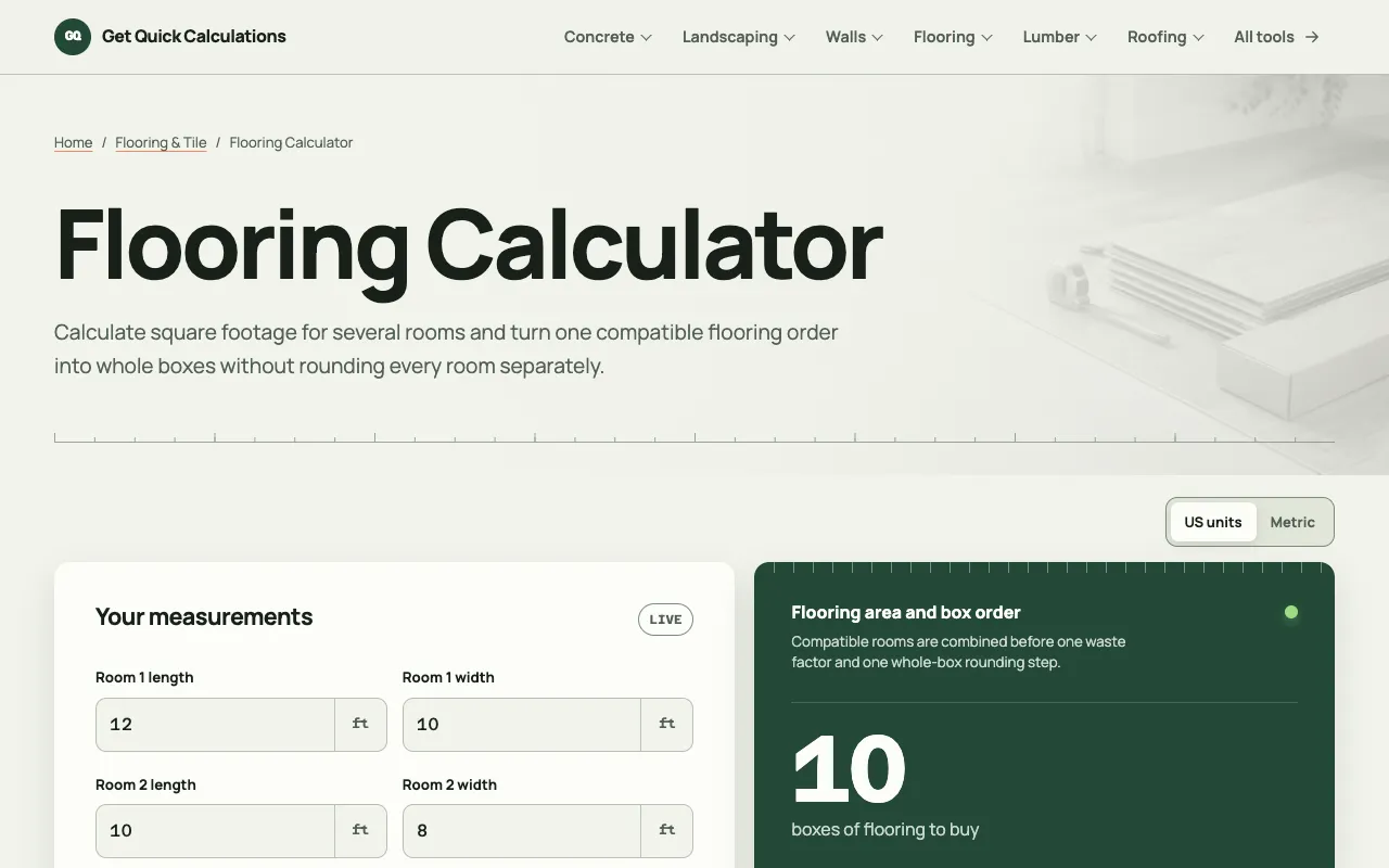 Screenshot of GQ Calc