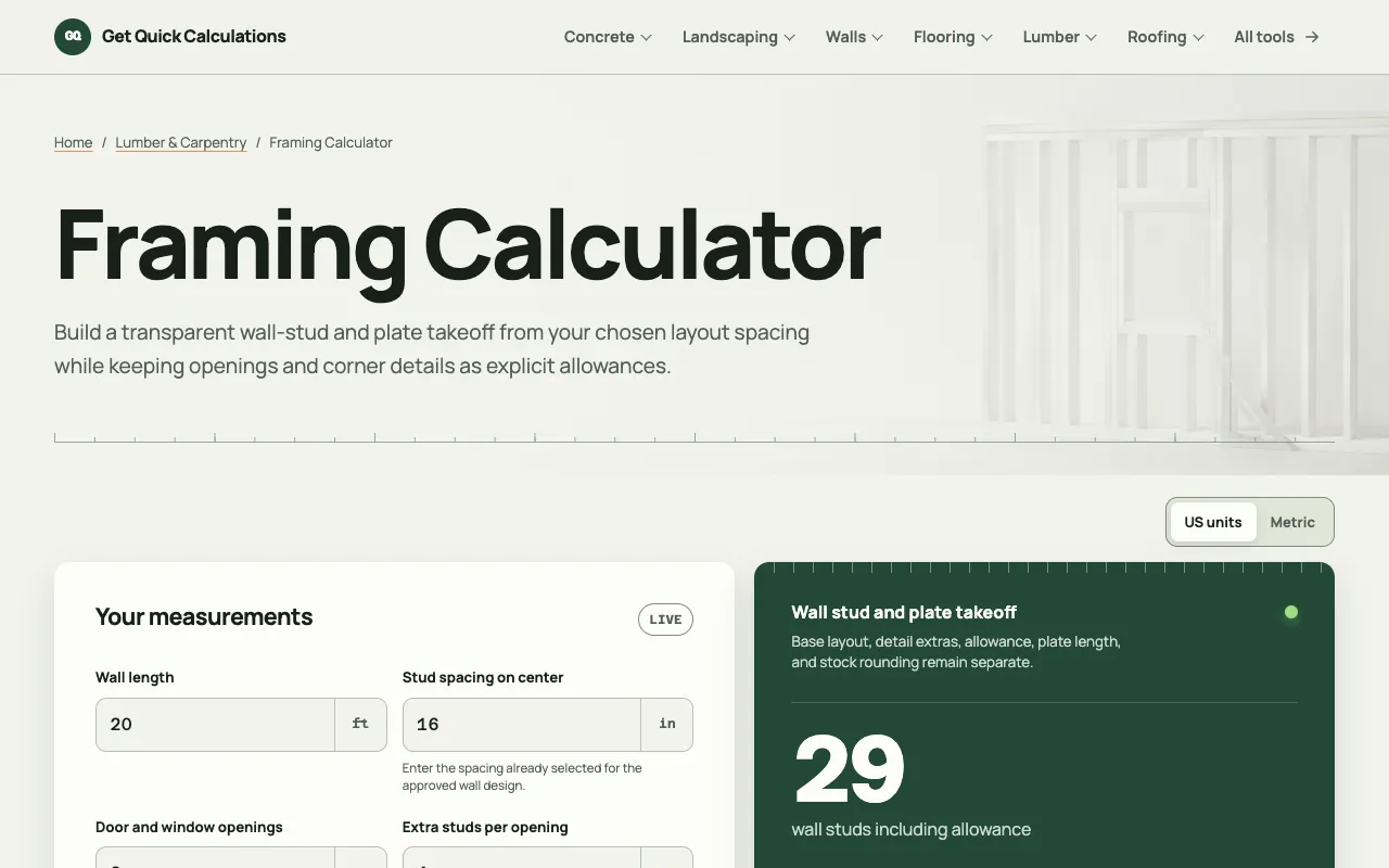 Screenshot of GQ Calc