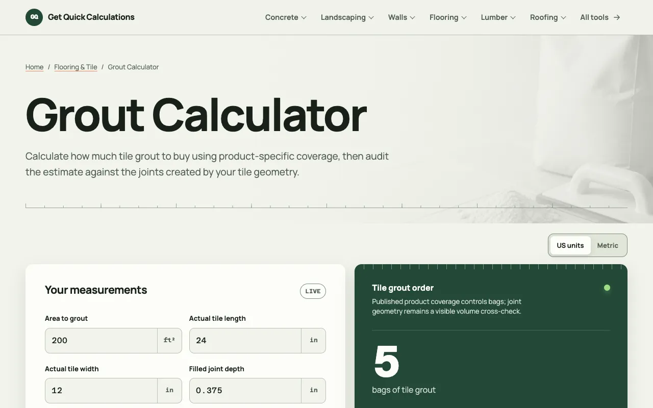 Screenshot of GQ Calc