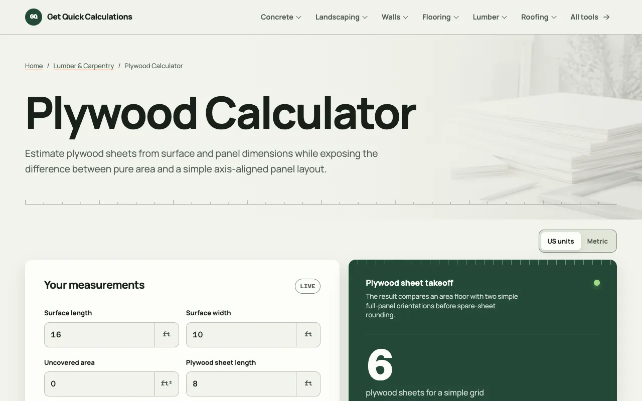 Screenshot of GQ Calc