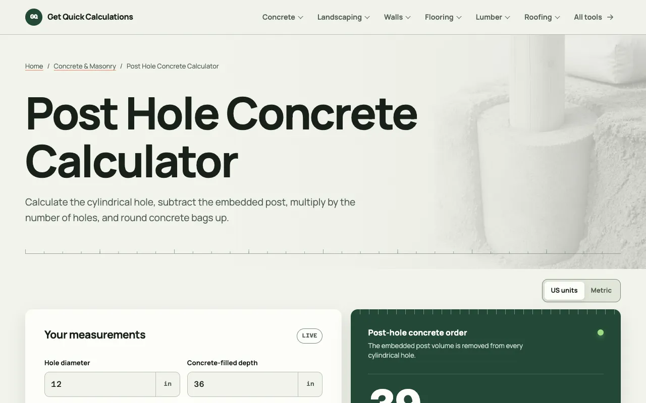 Screenshot of GQ Calc