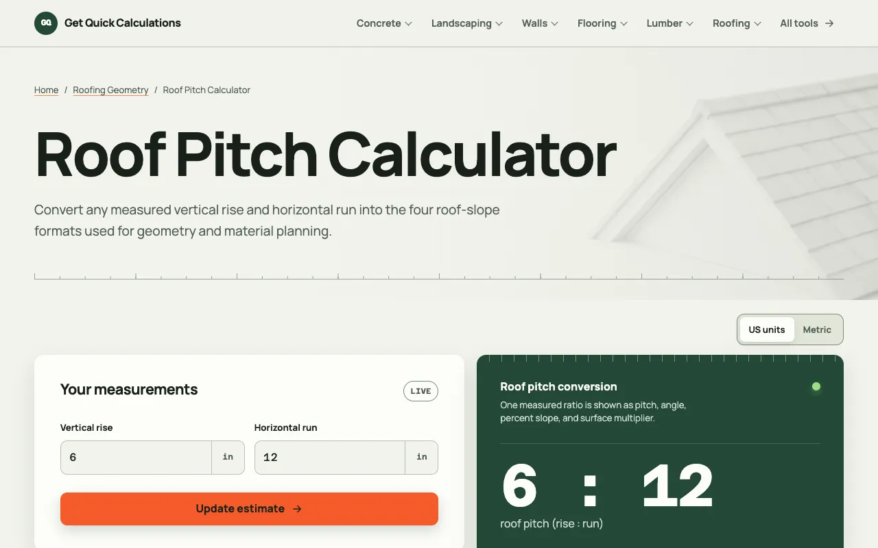 Screenshot of GQ Calc