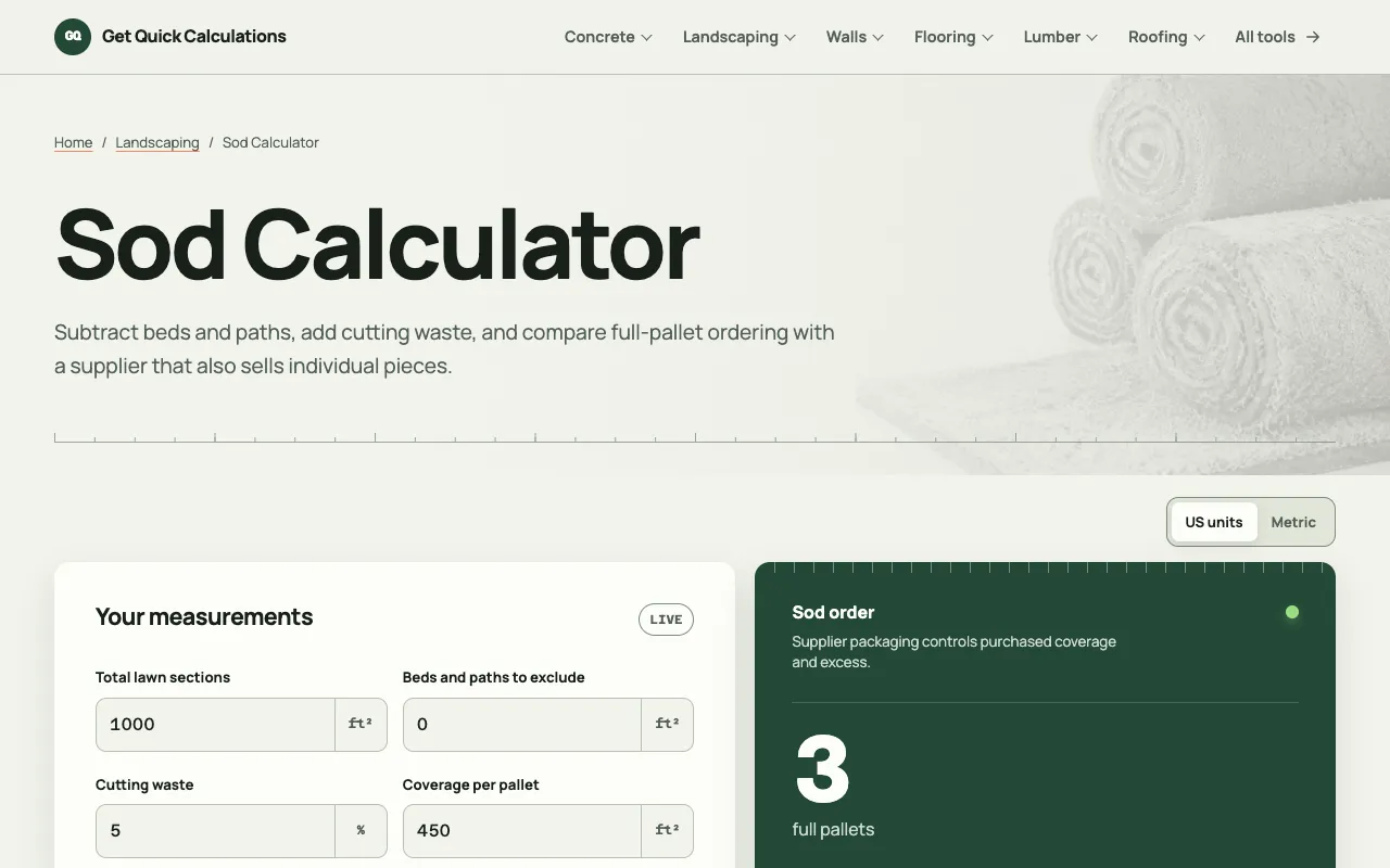 Screenshot of GQ Calc