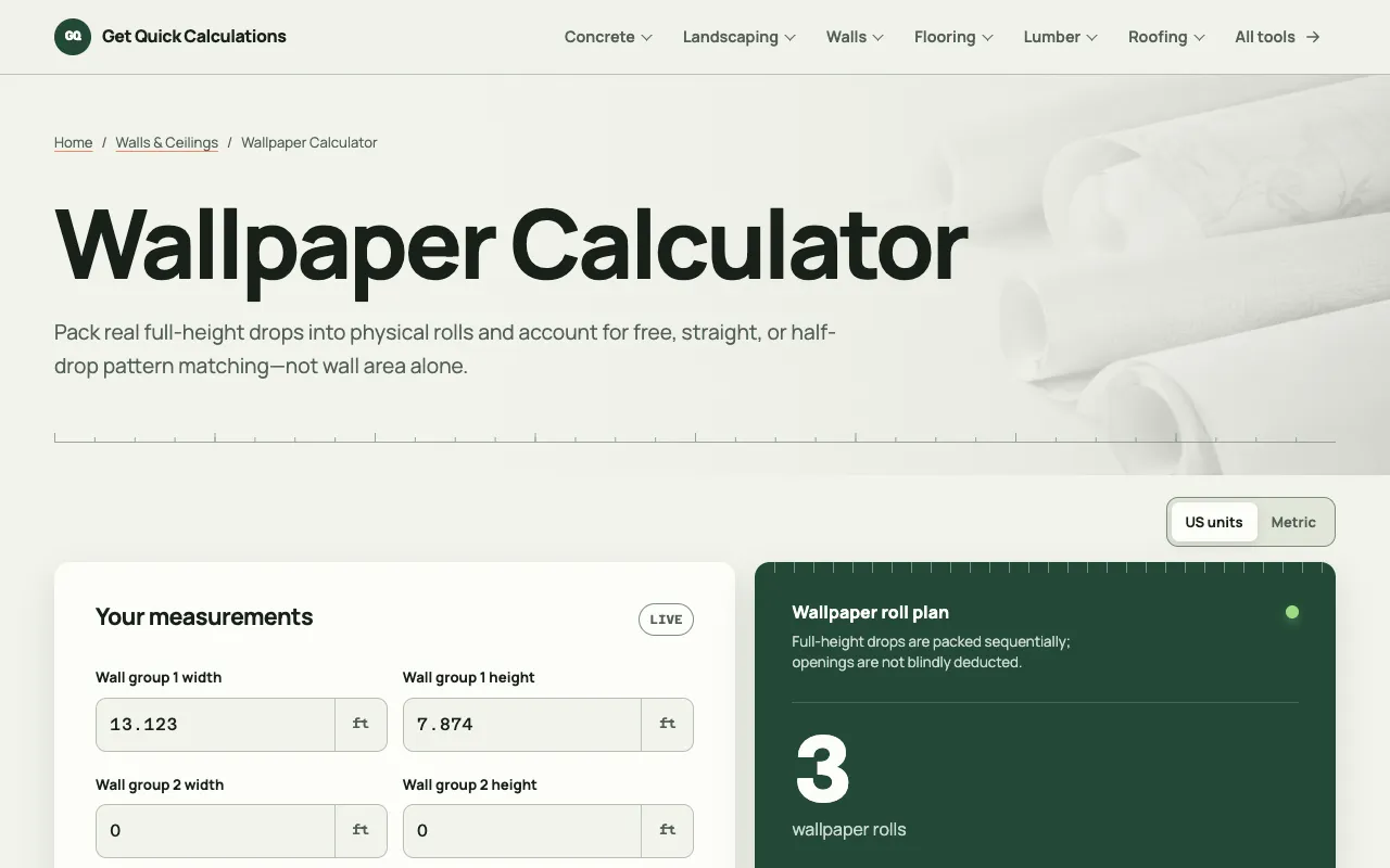 Screenshot of GQ Calc