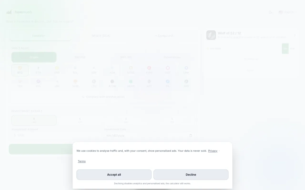Screenshot of Investment Comparison Calculator