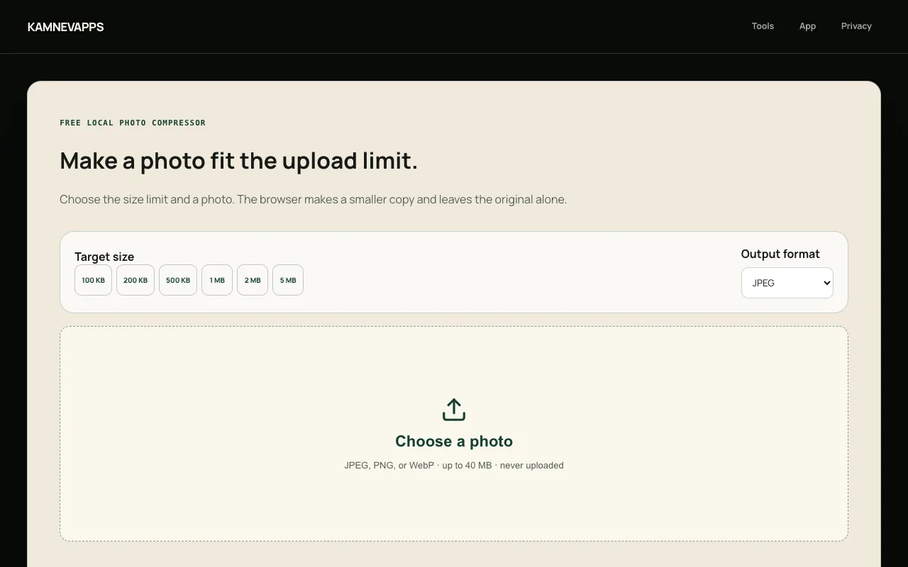 Screenshot of Photo Compressor