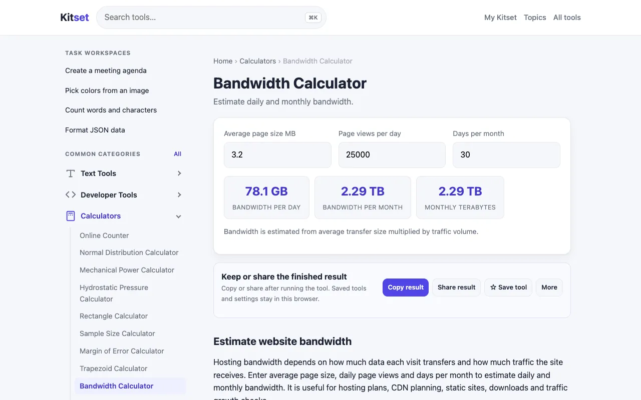 Screenshot of Kitset