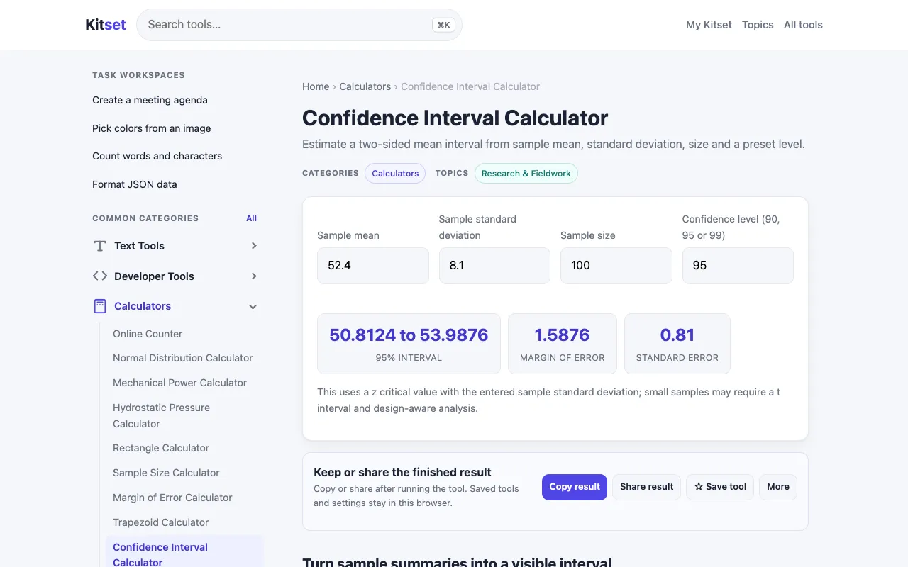 Screenshot of Kitset