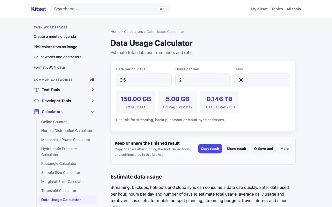 Screenshot of Kitset