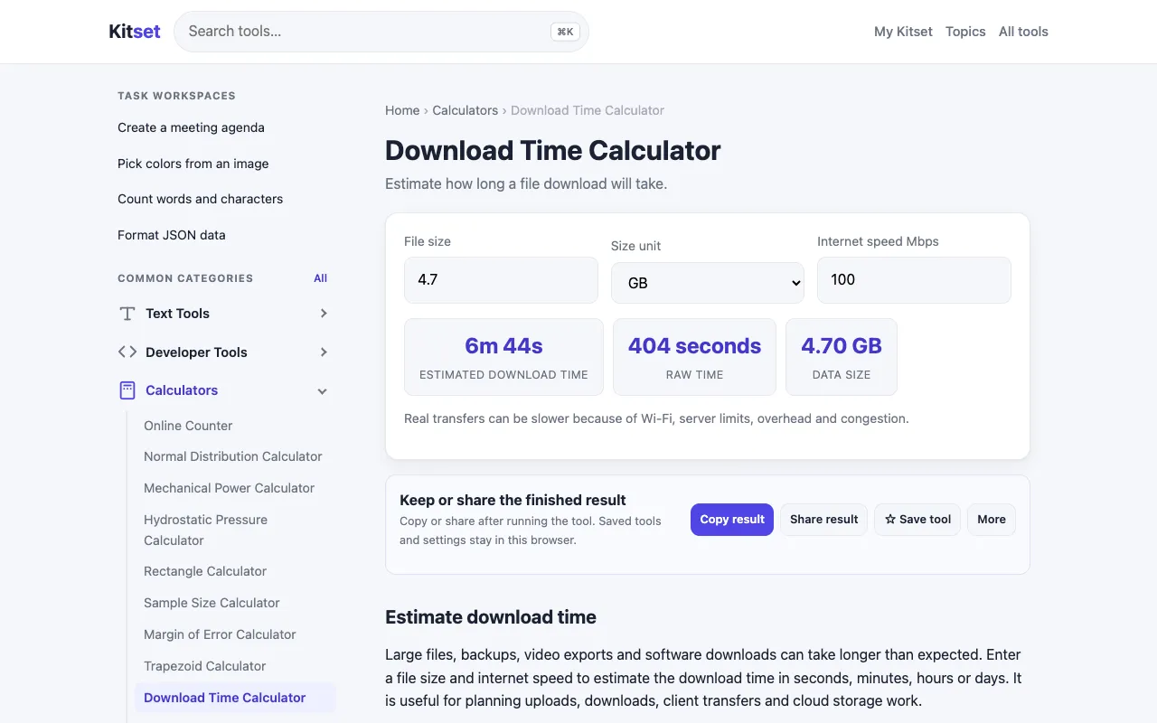 Screenshot of Kitset