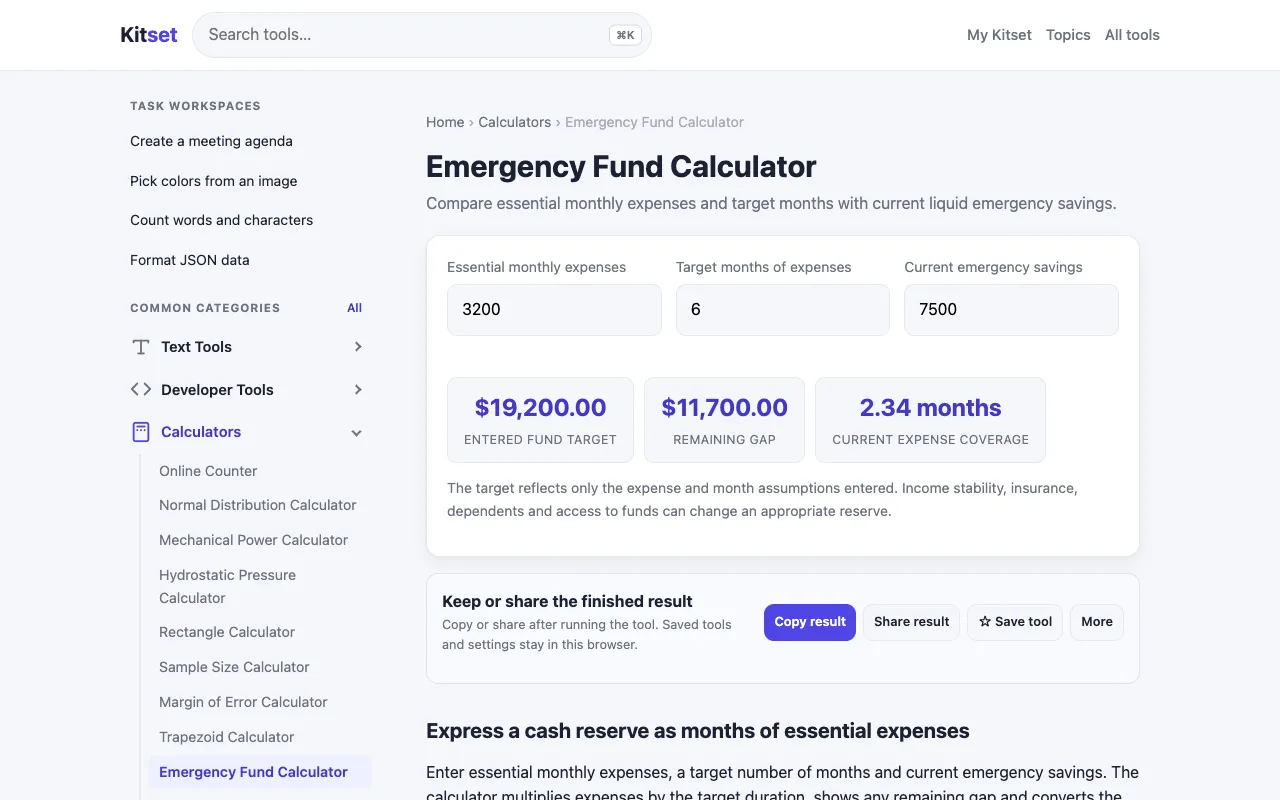 Screenshot of Kitset