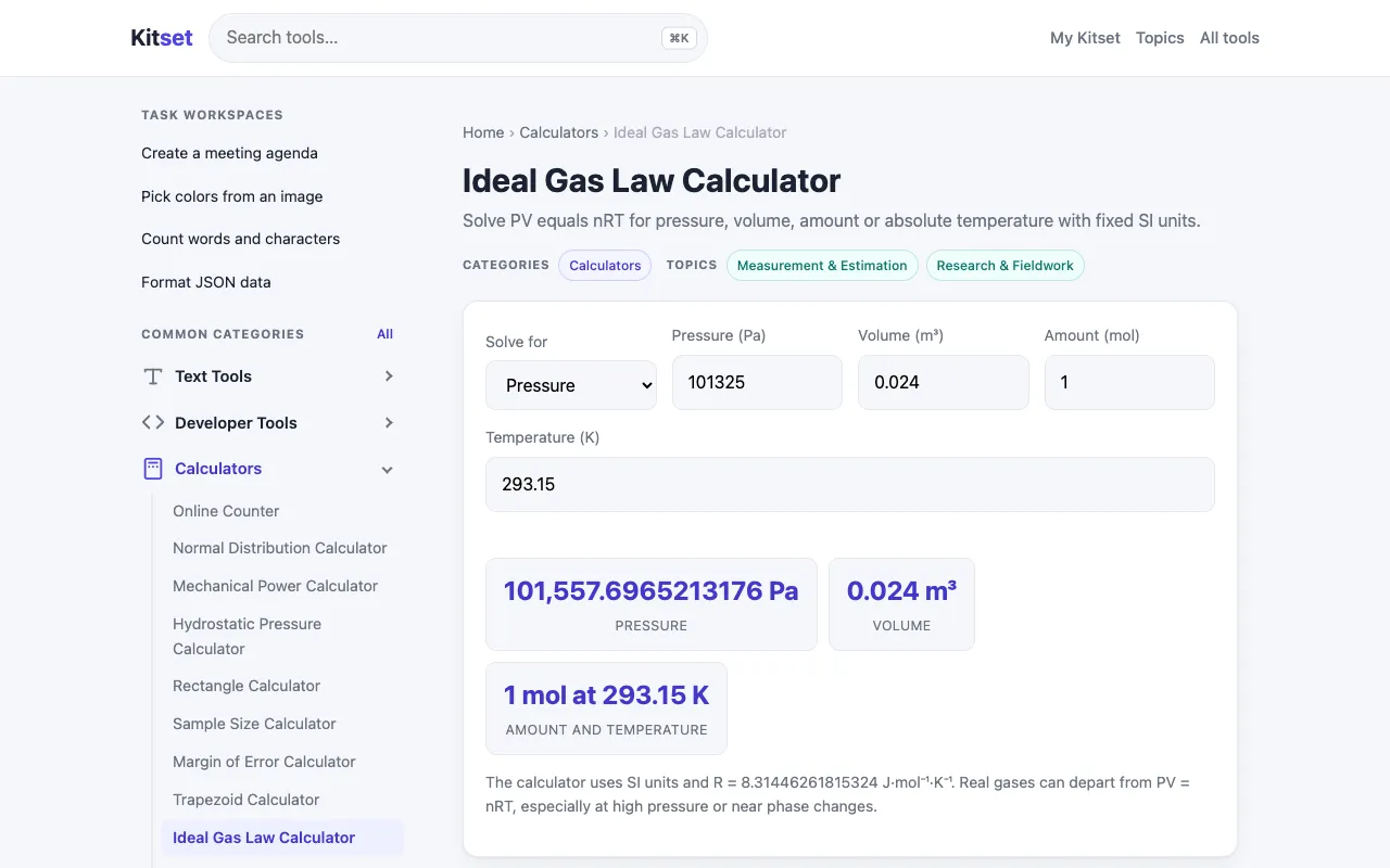 Screenshot of Kitset