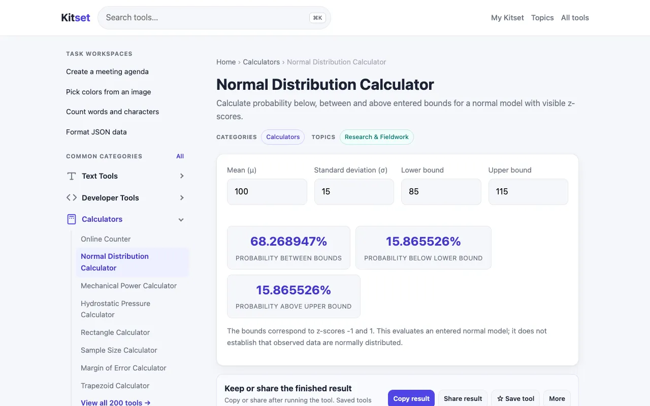 Screenshot of Kitset