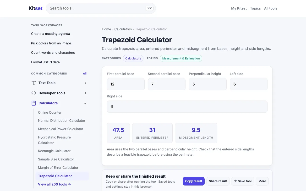 Screenshot of Kitset