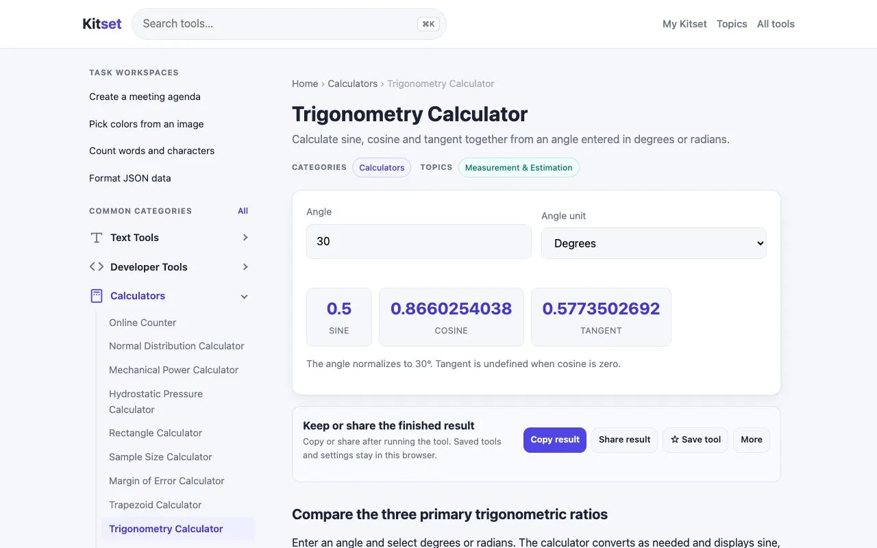 Screenshot of Kitset