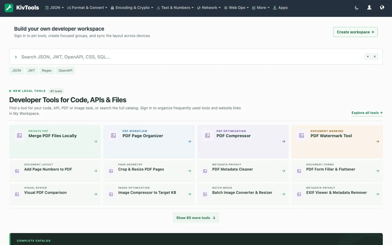 Screenshot of KivTools