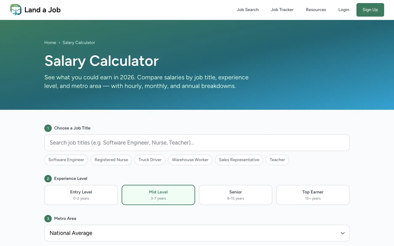 Screenshot of Land A Job