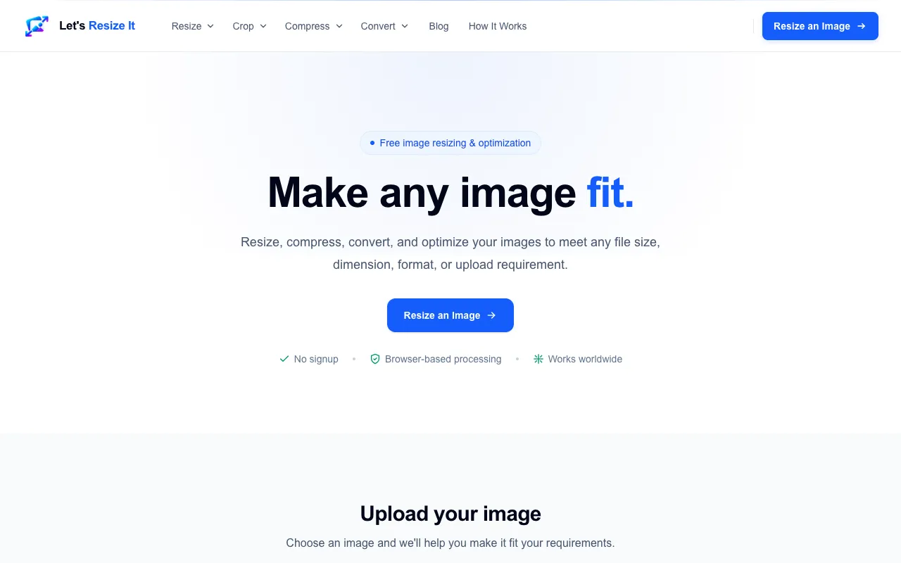 Screenshot of Image Resizing Suite
