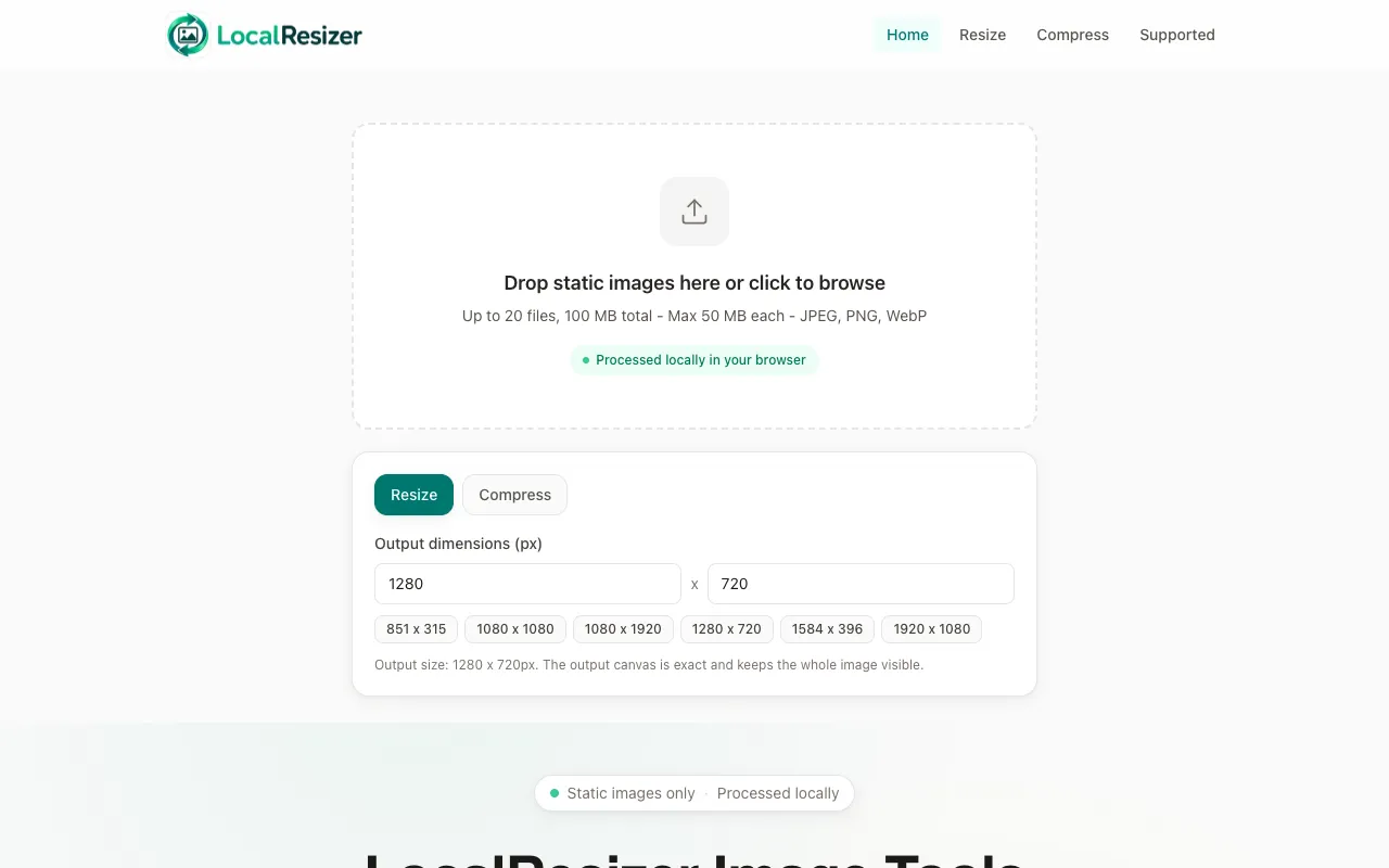 Screenshot of Local Resizer