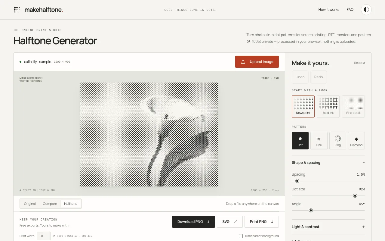 Screenshot of Halftone Generator