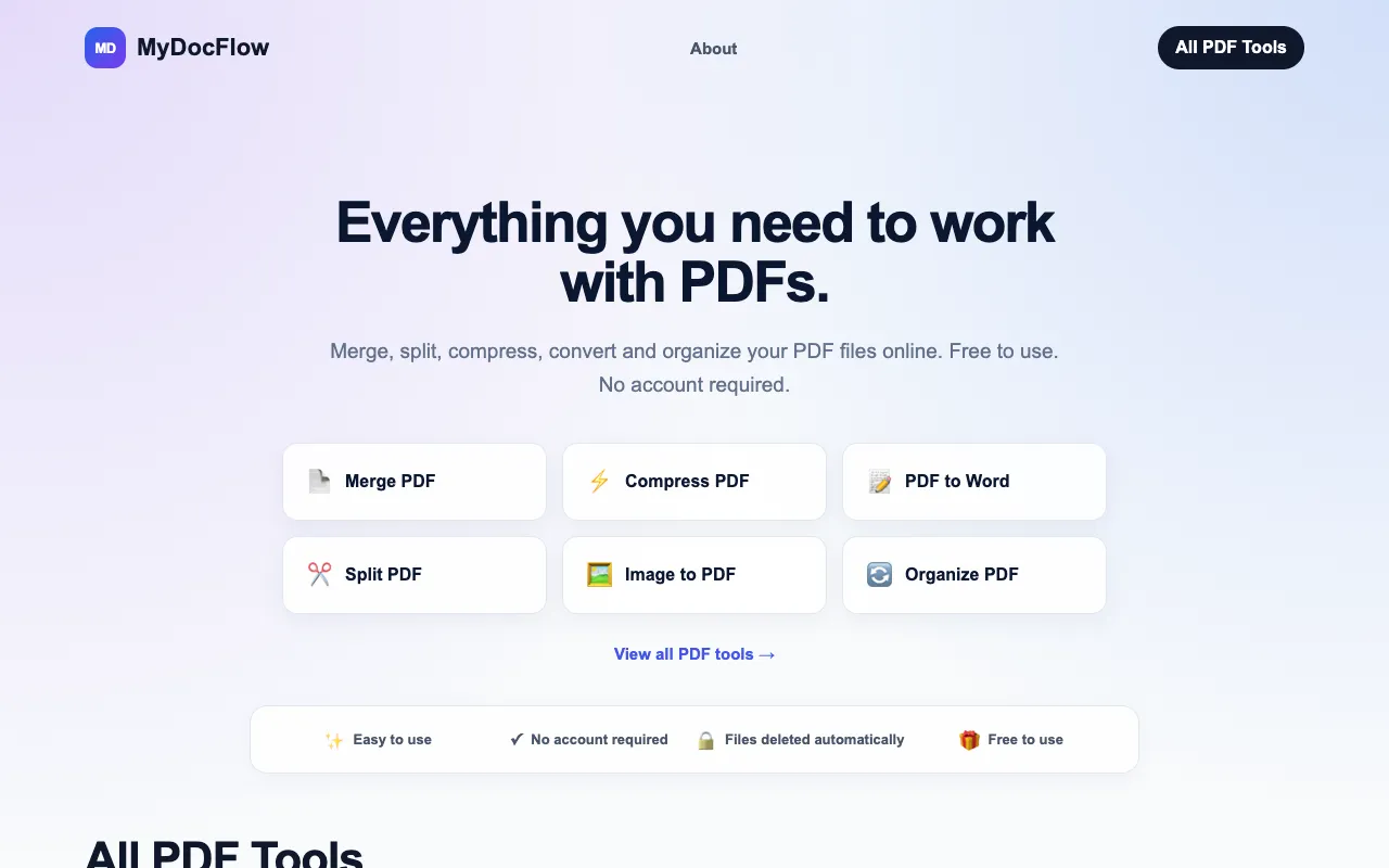 Screenshot of MyDocFlow
