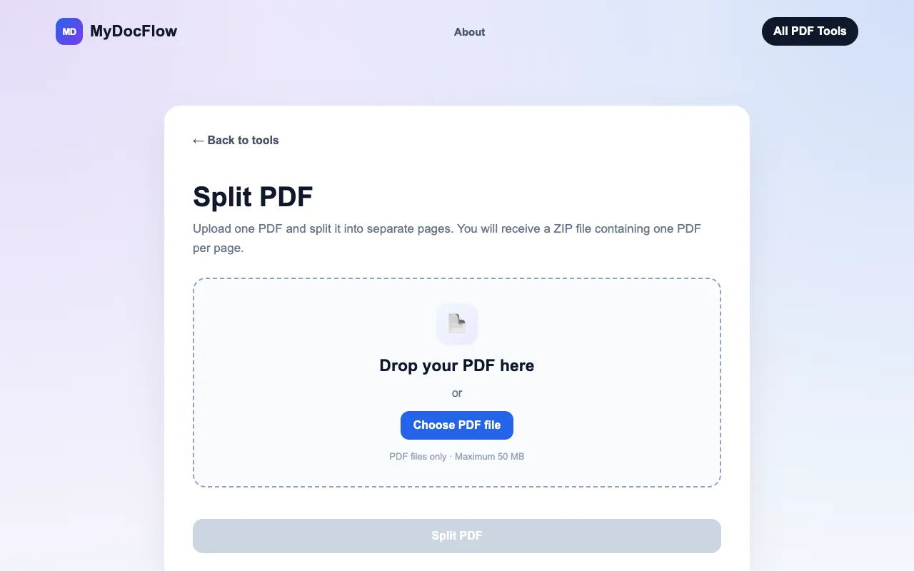 Screenshot of MyDocFlow