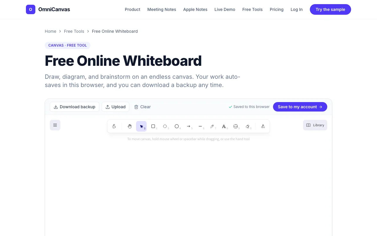 Screenshot of Free Online Whiteboard