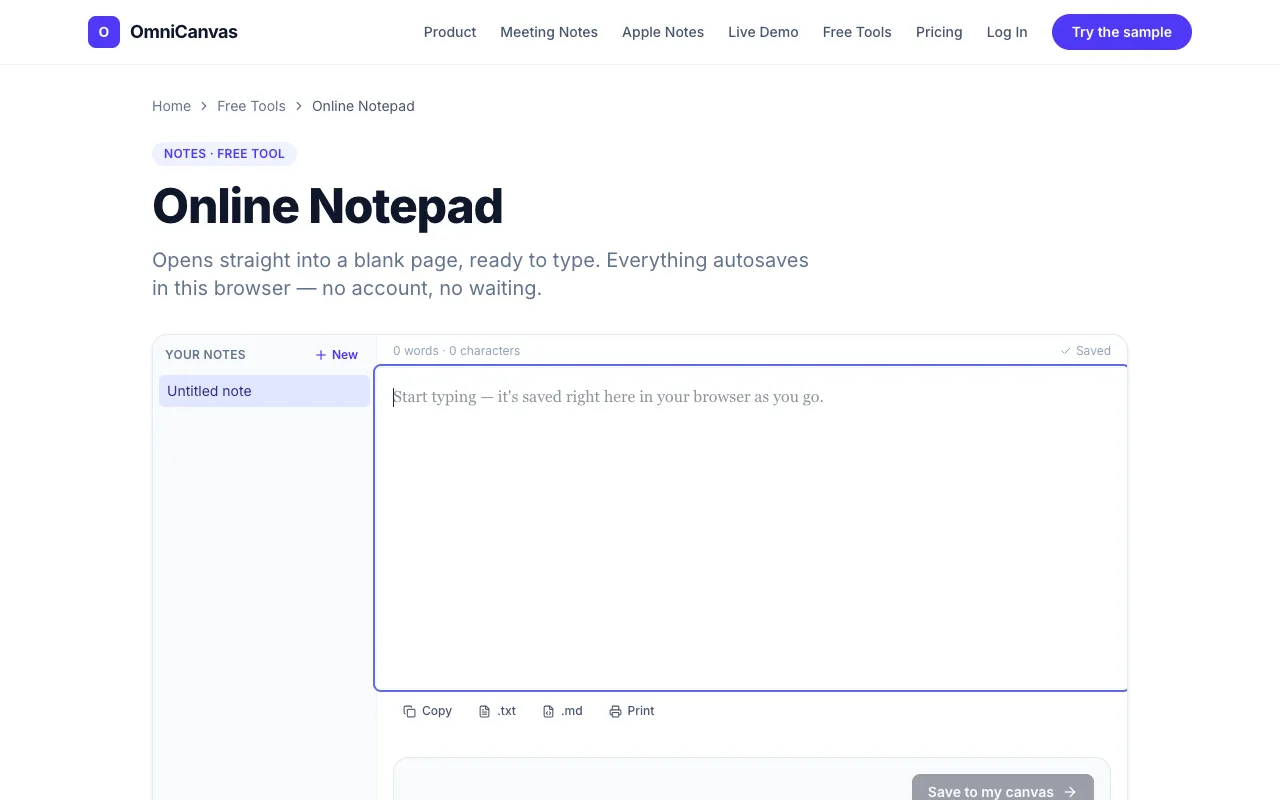 Screenshot of OmniCanvas