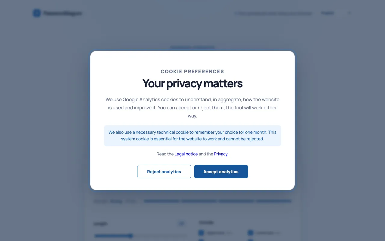 Screenshot of PasswordSeguro