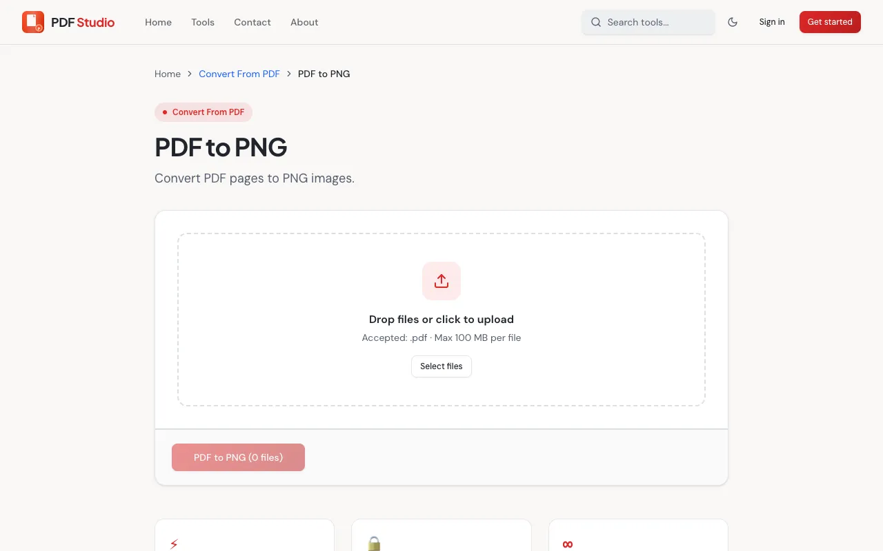 Screenshot of PDF to PNG Converter